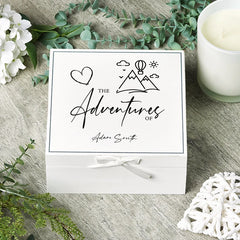 ukgiftstoreonline Personalised Our Adventures Vintage Wooden Box Love Gift