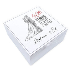 ukgiftstoreonline Personalised 40th Anniversary Vintage Wooden Box Keepsake Gift Keepsake Boxes ukgiftstoreonline