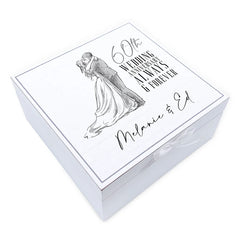 ukgiftstoreonline Personalised 60th Anniversary Vintage Wooden Box Keepsake Gift