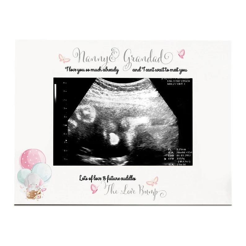 Personalised Nanny and Grandad Baby Scan Photo Frame