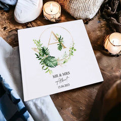 Personalised Wedding Photo Album Gift With Tropical Leaves