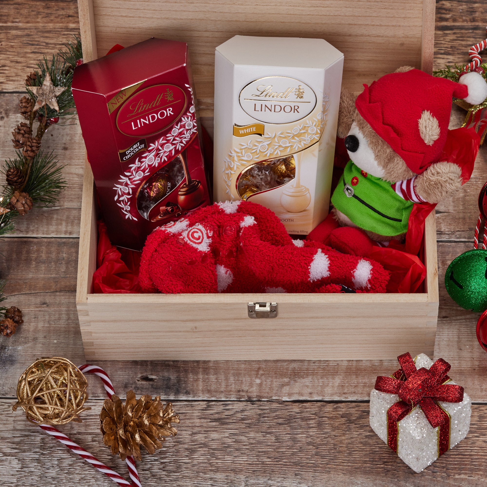 Personalised Christmas Eve Keepsake Gift Box Reindeer Wreath Design