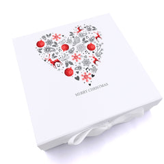 ukgiftstoreonline Personalised Merry Christmas Heart Design Keepsake Memory Box