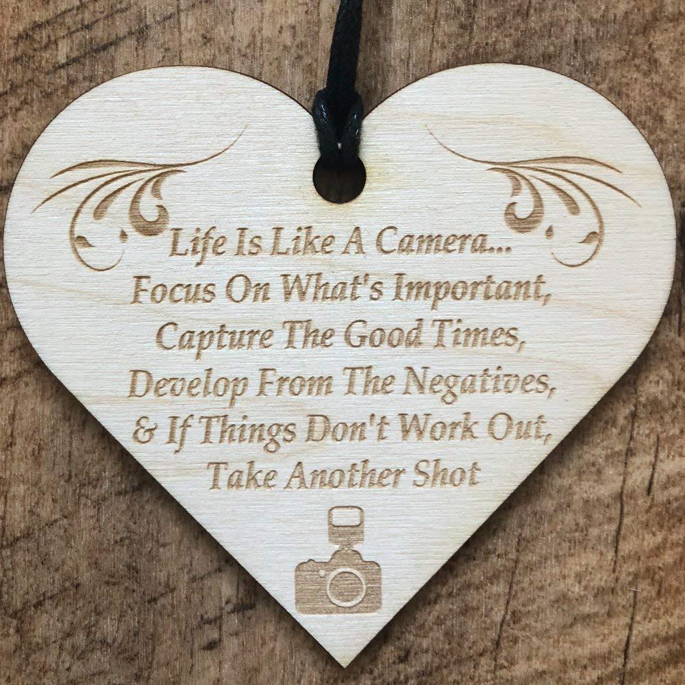 Life is Like A Camera Wooden Plaque Gift - ukgiftstoreonline