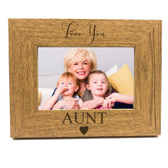 Love You Aunt Engraved Wooden finish Photo Frame - ukgiftstoreonline