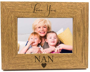 Love You Nan Engraved Wooden finish Photo Frame - ukgiftstoreonline