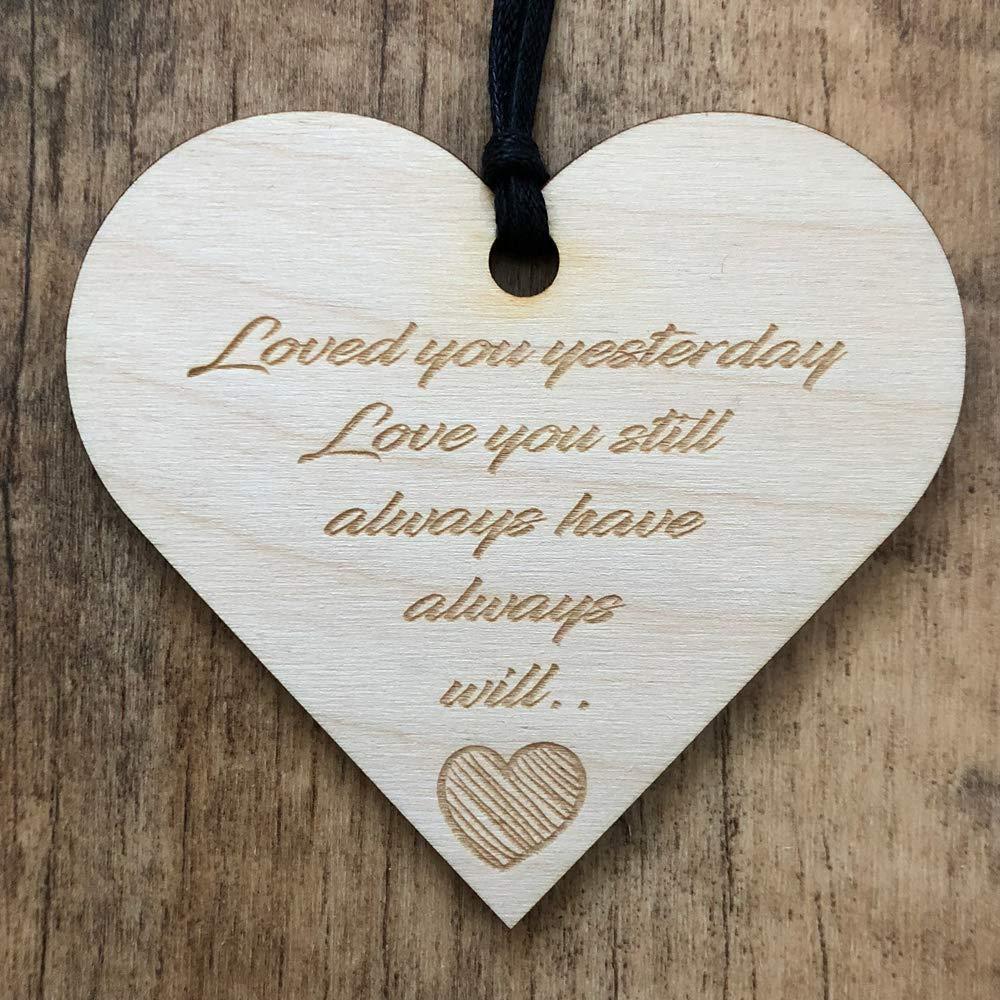 Loved You Yesterday Always Will Heart Wooden Plaque Gift - ukgiftstoreonline