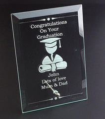 Male Graduation Congratulations Glass Plaque - ukgiftstoreonline