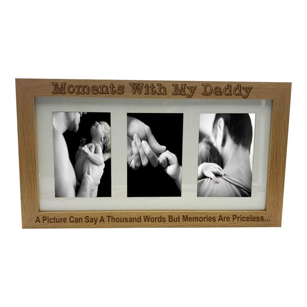 Moments With My Daddy Wooden Triple picture photo frame 6" x 4" - ukgiftstoreonline