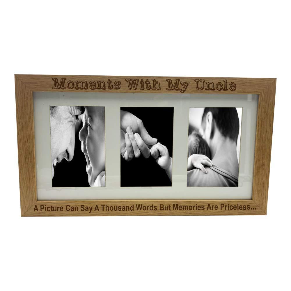 Moments With My Uncle Wooden Triple picture photo frame 6" x 4" - ukgiftstoreonline
