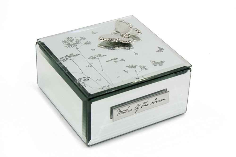Mother Of The Groom Gift Beautiful Mirror Butterfly Jewellery Box - ukgiftstoreonline
