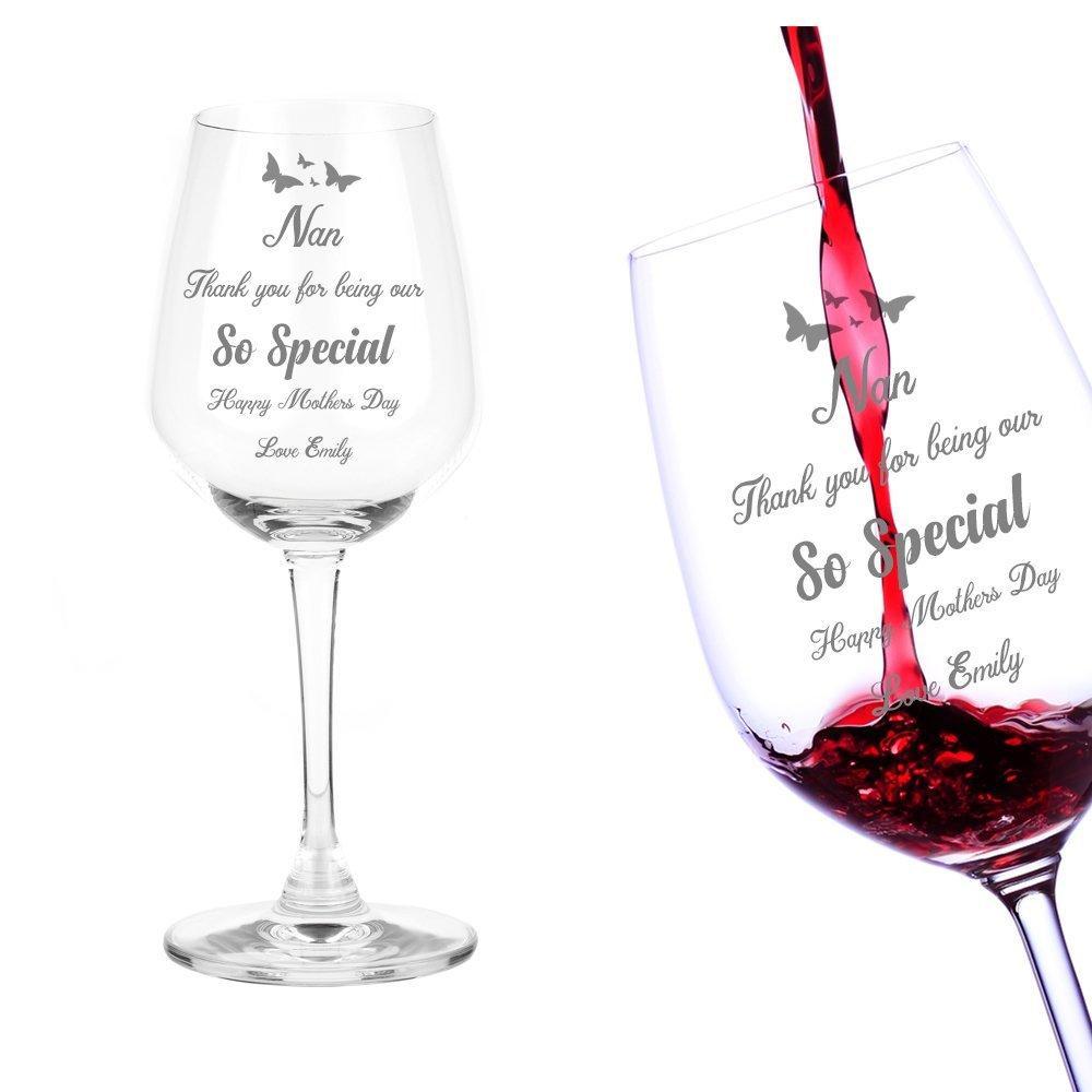 Mothers Day Nan Gift Personalised Engraved Wine Glass - ukgiftstoreonline