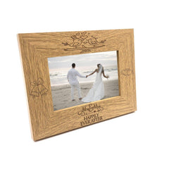Mr and Mrs Happily Ever After Wooden Wedding Photo Frame Gift - ukgiftstoreonline