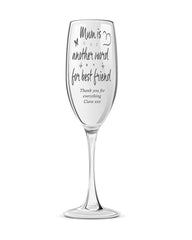 Mum Friend Sentiment Personalised Engraved Champagne Prosecco Glass - ukgiftstoreonline