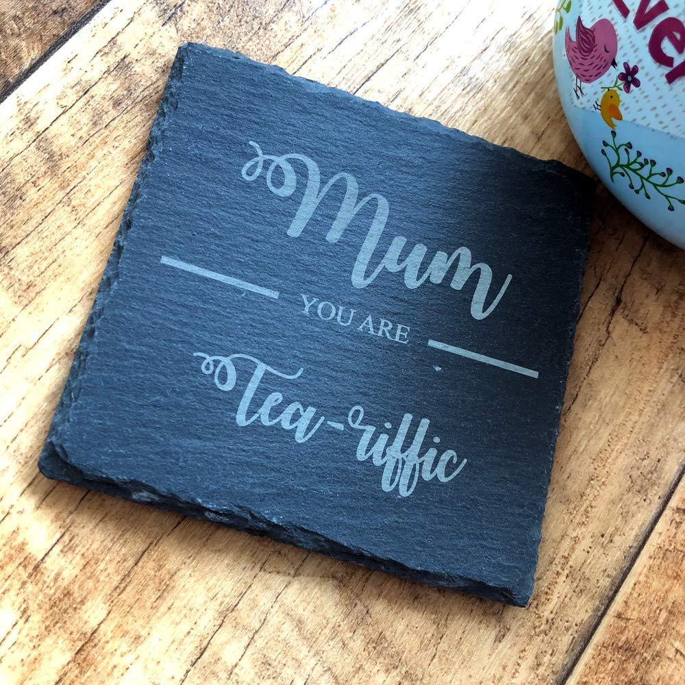 Mum You are 'Tea-riffic' Slate Coaster Gift - ukgiftstoreonline