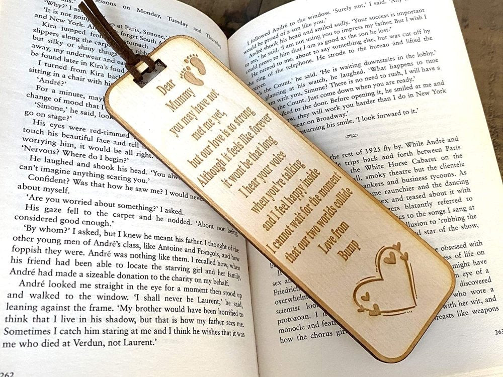 Mummy to Be Baby Shower Wooden Bookmark Gift Boy or Girl - ukgiftstoreonline