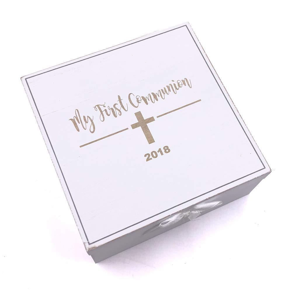 My Communion White Wooden Keepsake Box Gift - ukgiftstoreonline