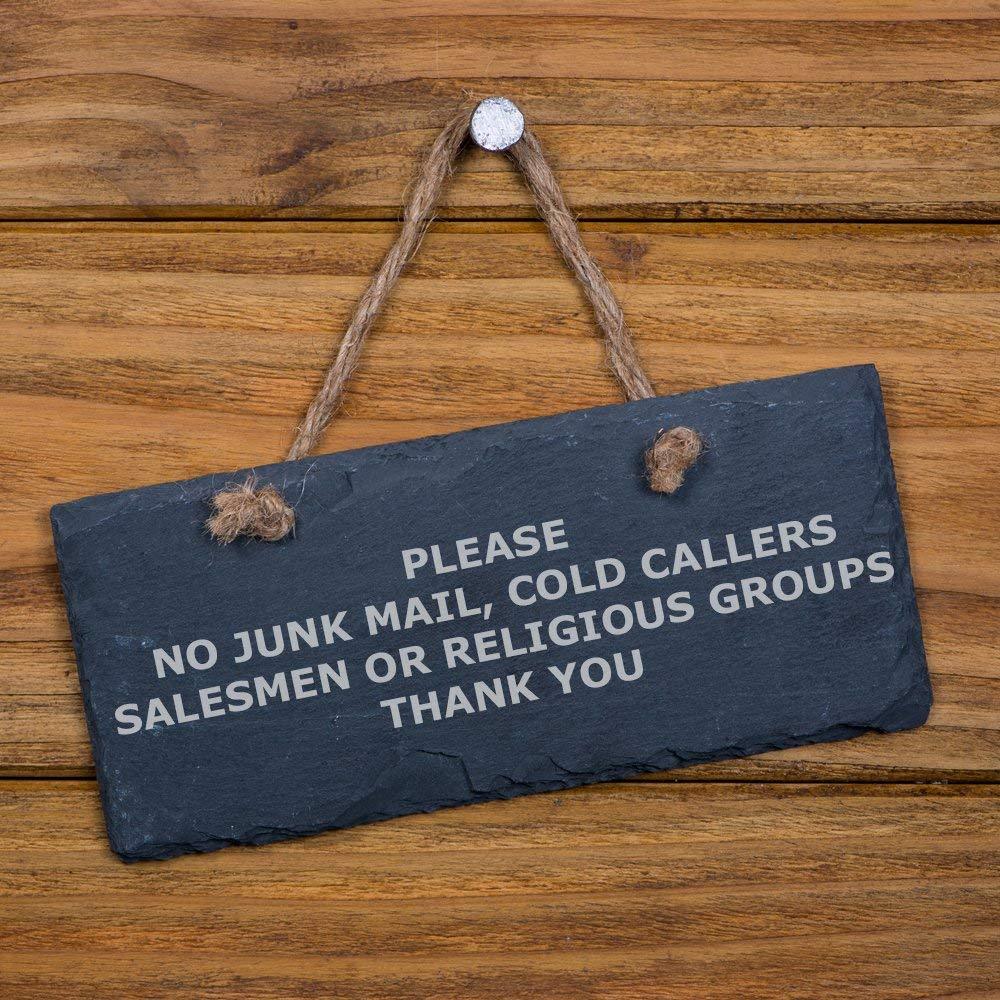 No Junk Mail, Cold Callers, Salesmen or Religious Groups - Engraved Sign - ukgiftstoreonline