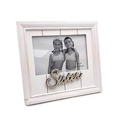 One Word Frames White Sister Photo Frame Gift Vintage Style Shabby Finish 4 x 6 - ukgiftstoreonline