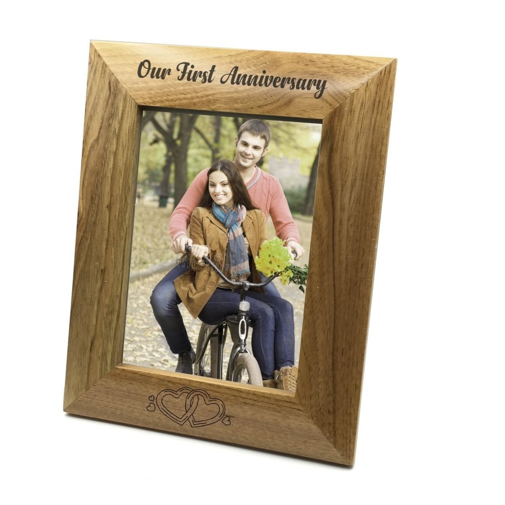 Our First Anniversary Wooden Photo Frame Gift - ukgiftstoreonline