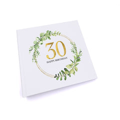 Personalised 30th Birthday Gift for her Photo Album Gold Wreath Design