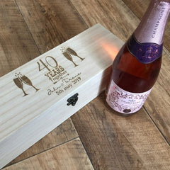 Personalised 40th Anniversary Champagne or Wine Bottle Holder Gift - ukgiftstoreonline