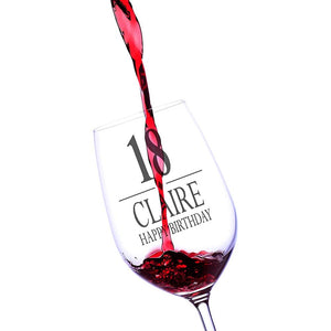 Personalised Any Age Birthday Gift Wine Glass Boxed 18th 21st 30th 40th 50th 60th 70th 80th - ukgiftstoreonline