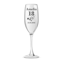 Personalised Any Age Birthday Stars Champagne Flute Glass Gift Boxed 18th 21st 30th 40th 50th 60th 70th 80th - ukgiftstoreonline