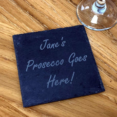 Personalised any engraving slate coaster gift - ukgiftstoreonline