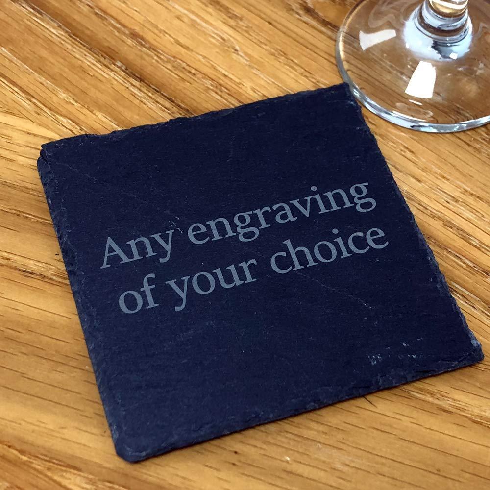 Personalised any engraving slate coaster gift - ukgiftstoreonline