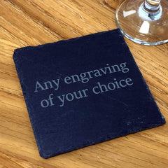 Personalised any engraving slate coaster gift - ukgiftstoreonline