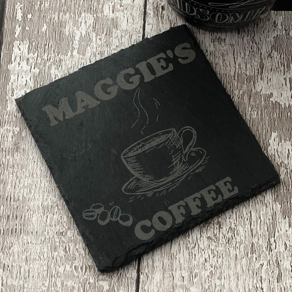 Personalised Any Name Stone Slate Coffee Coaster Gift - ukgiftstoreonline