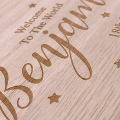 Personalised Baby Engraved Wooden Keepsake Box Gift Welcome to The World - ukgiftstoreonline