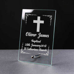 Personalised Baptism Gift Keepsake Glass Plaque Gift - ukgiftstoreonline