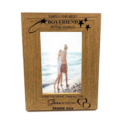 Personalised Best Boyfriend Portrait Wooden Photo Frame Gift - ukgiftstoreonline