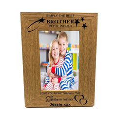 Personalised Best Brother Portrait Wooden Photo Frame Gift - ukgiftstoreonline