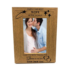 Personalised Best Wife Portrait Wooden Photo Frame Gift - ukgiftstoreonline