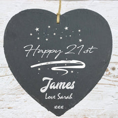 Personalised Birthday Stars Slate Plaque Sign Gift 18th 21st 60th etc - ukgiftstoreonline