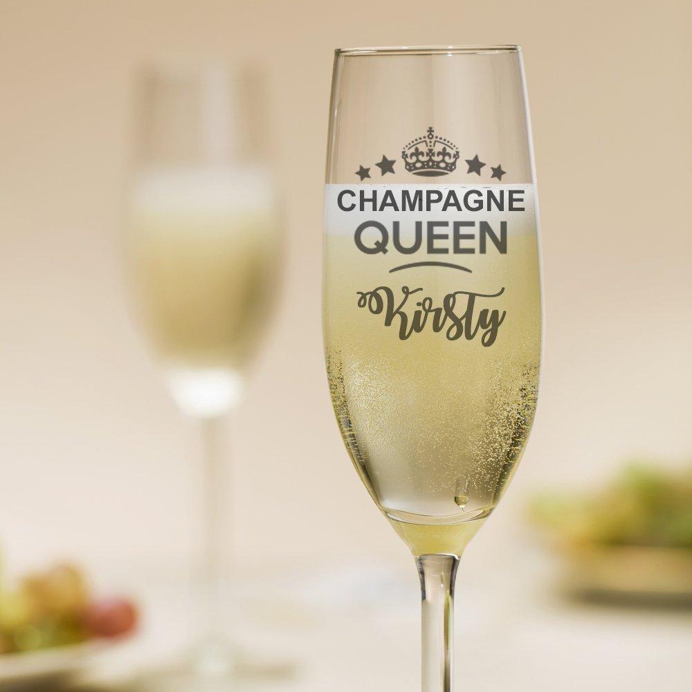 Personalised Champagne Queen Glass - ukgiftstoreonline