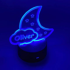 Personalised Cloud and Stars Night Lamp for Baby Room 7Colour Changing - ukgiftstoreonline