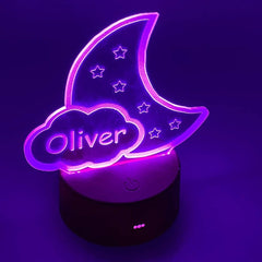 Personalised Cloud and Stars Night Lamp for Baby Room 7Colour Changing - ukgiftstoreonline