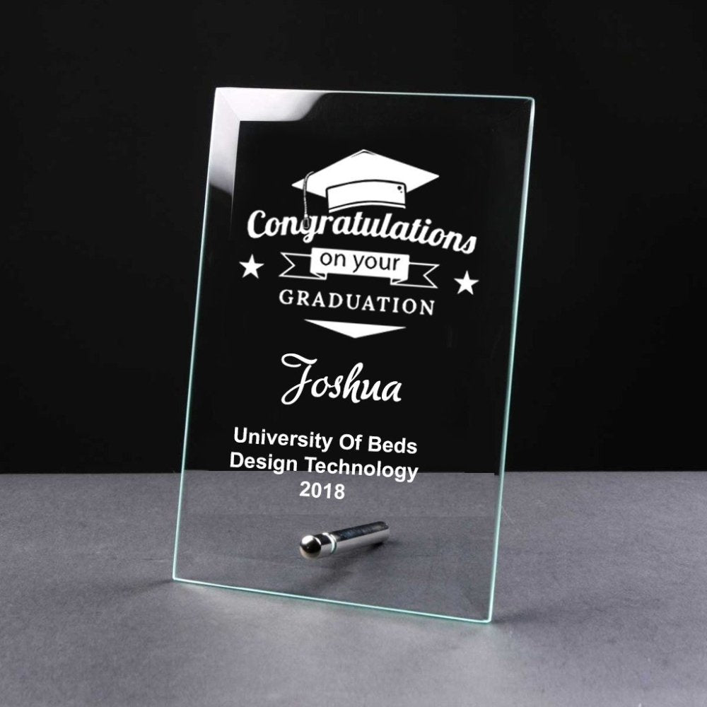 Personalised Congratulations On Your GRADUATION Gift Glass Plaque - ukgiftstoreonline
