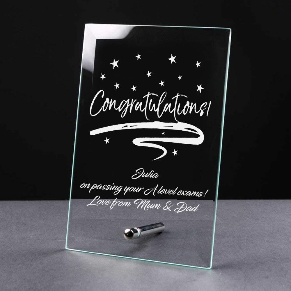 Personalised Congratulations Sentiment Gift Glass Plaque - ukgiftstoreonline