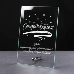 Personalised Congratulations Sentiment Gift Glass Plaque - ukgiftstoreonline