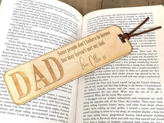 Personalised Dad Gift Wooden Bookmark with Sentiment - ukgiftstoreonline