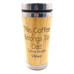 Personalised Dad Tea or Coffee Bamboo Travel Mug Gift - ukgiftstoreonline