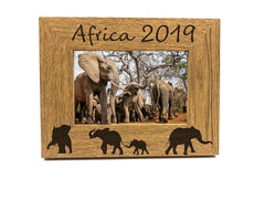 Personalised Elephant Design Engraved Wooden Photo Frame - ukgiftstoreonline