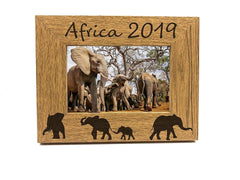 Personalised Elephant Design Engraved Wooden Photo Frame - ukgiftstoreonline