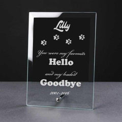 Personalised Engraved Cat Remembrance Glass Plaque - Goodbye - ukgiftstoreonline