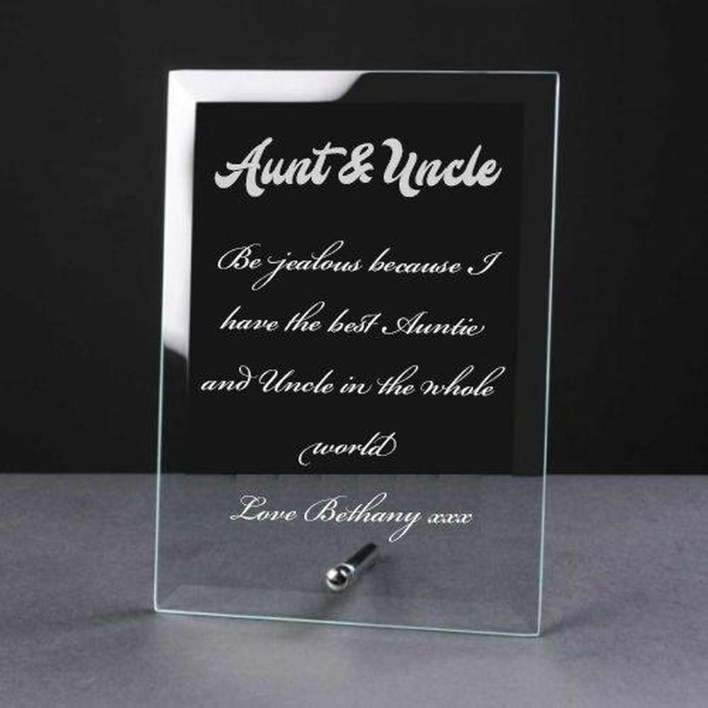 Personalised Engraved Glass Plaque Aunt and Uncle Gift - ukgiftstoreonline